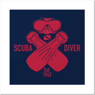 Scuba Diver Posters and Art